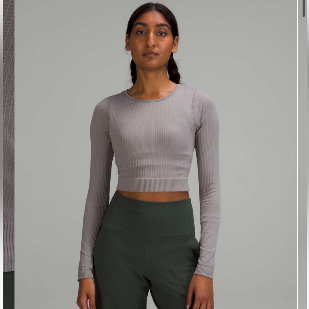 LULULEMON EBB TO STREET LONG SLEEVE SHIRT IN GULL GRAY